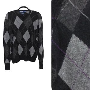 RALPH LAUREN Polo Wool Alpaca Argyle  Sweater M